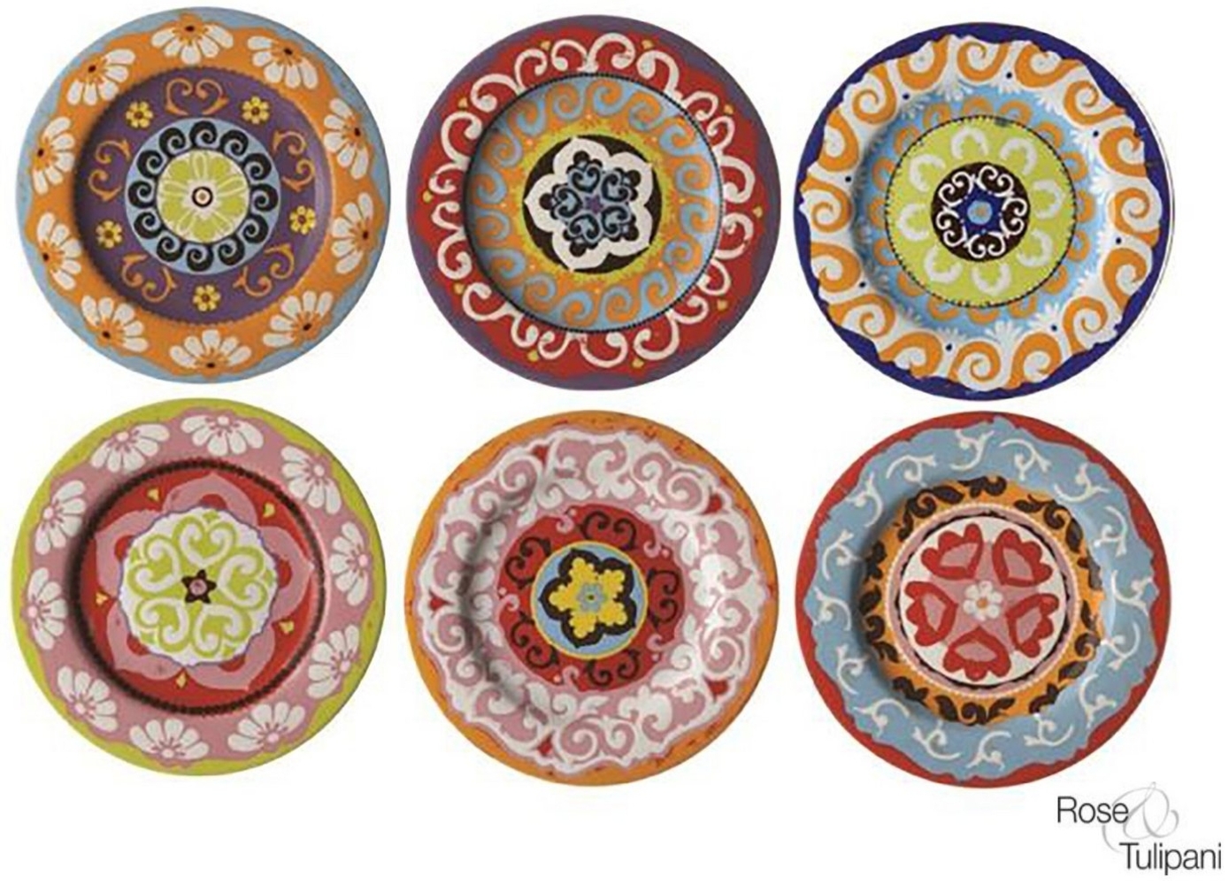 Nador 6er mediterraner Kuchenteller Mix 20,5 cm Bild 1