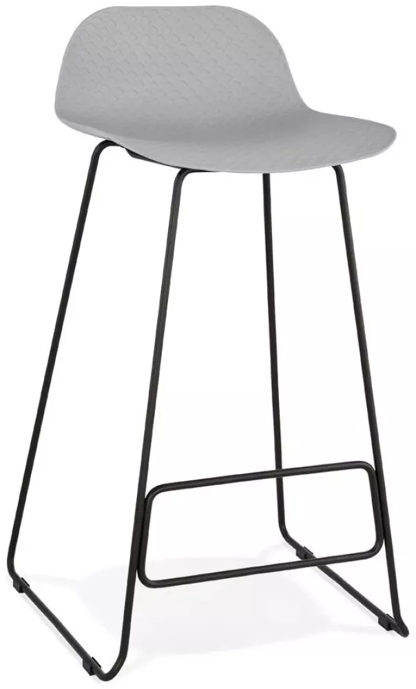 Kadima Design Barhocker Polypropylen-Metall | 76 cm | Elegant Rückenlehne Empfang | Grau-Schwarz | 120 kg Bild 1