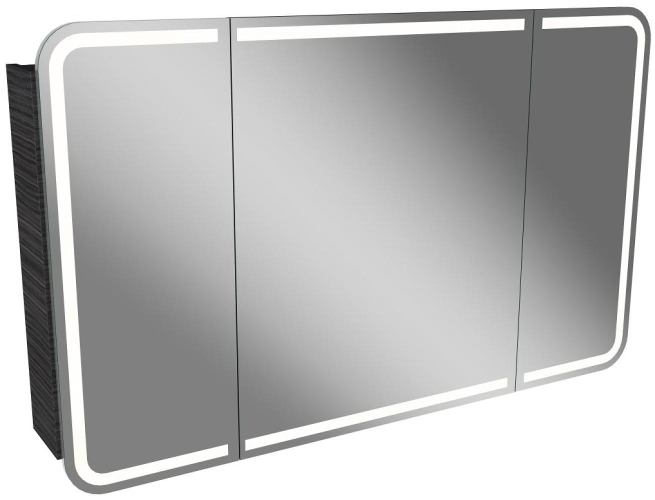 Lanzet M9 Spiegelschrank 120 cm mit umlaufender LED-Beleuchtung, Schwarz Bild 1