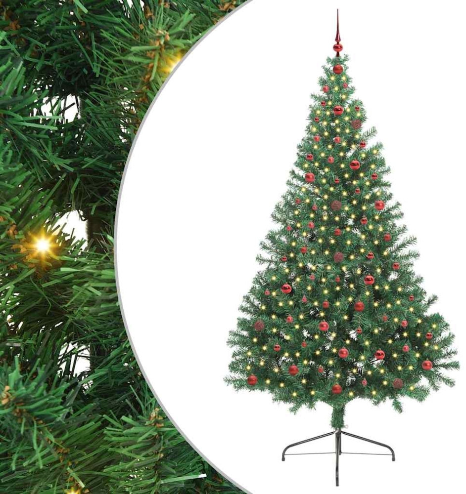 vidaXL Künstlicher vorbeleuchteter Weihnachtsbaum Grün 240 cm PVC 3397037 Bild 1