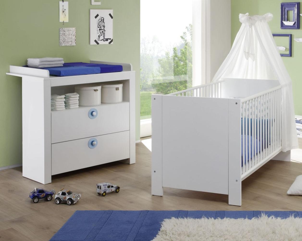 Trendteam 'Olivia' 2-tlg. Babyzimmer-Set weiß/blau 2-teilig Olivia Bild 1