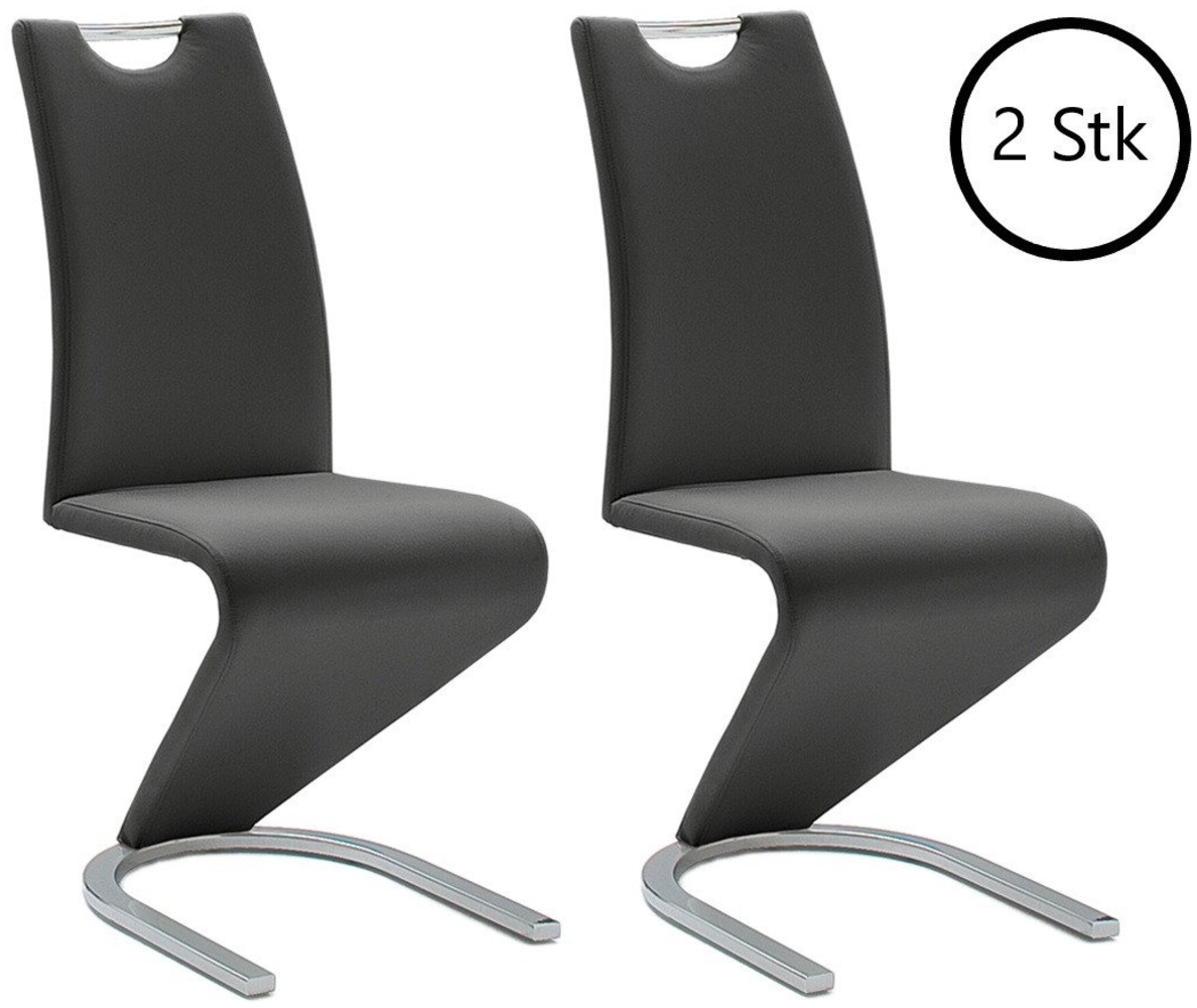 Esszimmerstuhl >Pupik I< (2er Set) in Schwarz aus Metall - 45x102x62cm (BxHxT) Bild 1