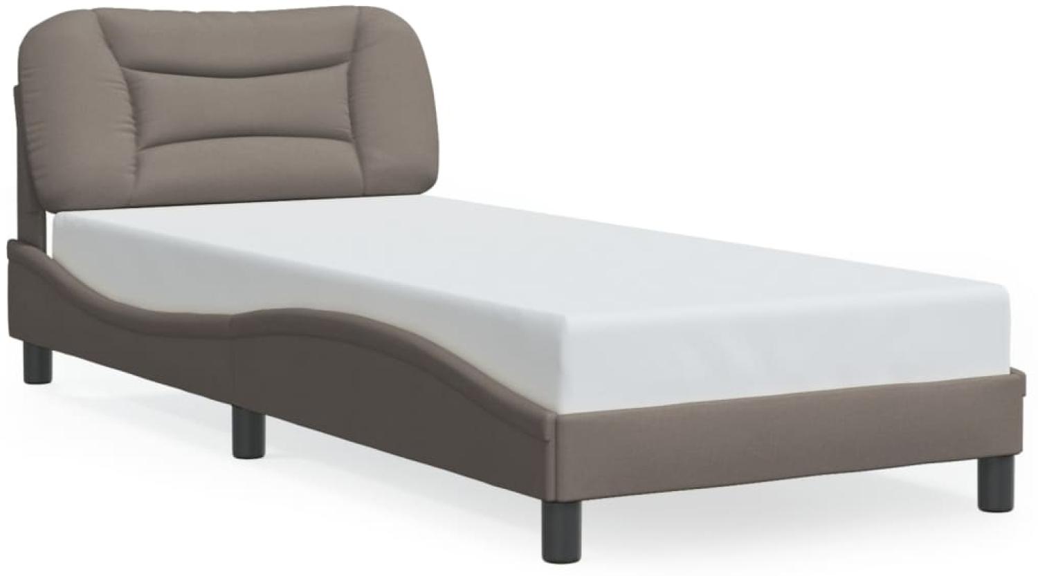 vidaXL Bettgestell mit LED ohne Matratze "Hvar" Taupe 80x200 cm Stoff 3213666 Bild 1
