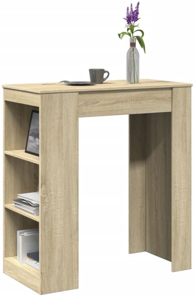 vidaXL Bartisch mit Regal Sonoma-Eiche 95x47x103,5 cm Holzwerkstoff 854384 Bild 1