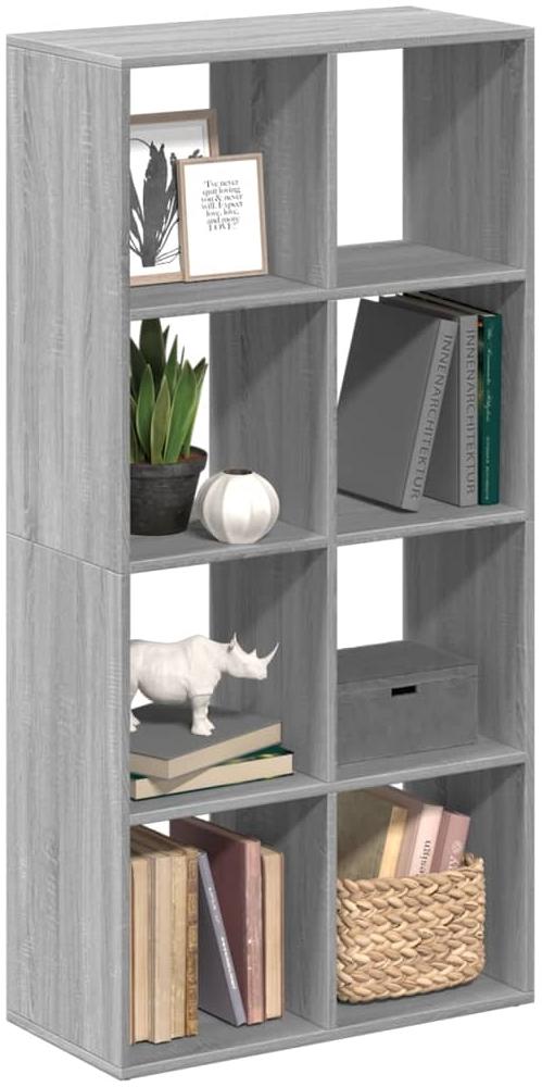 vidaXL Raumteiler-Bücherregal Grau Sonoma 69,5 x 29 x 137,5 cm 858026 Bild 1