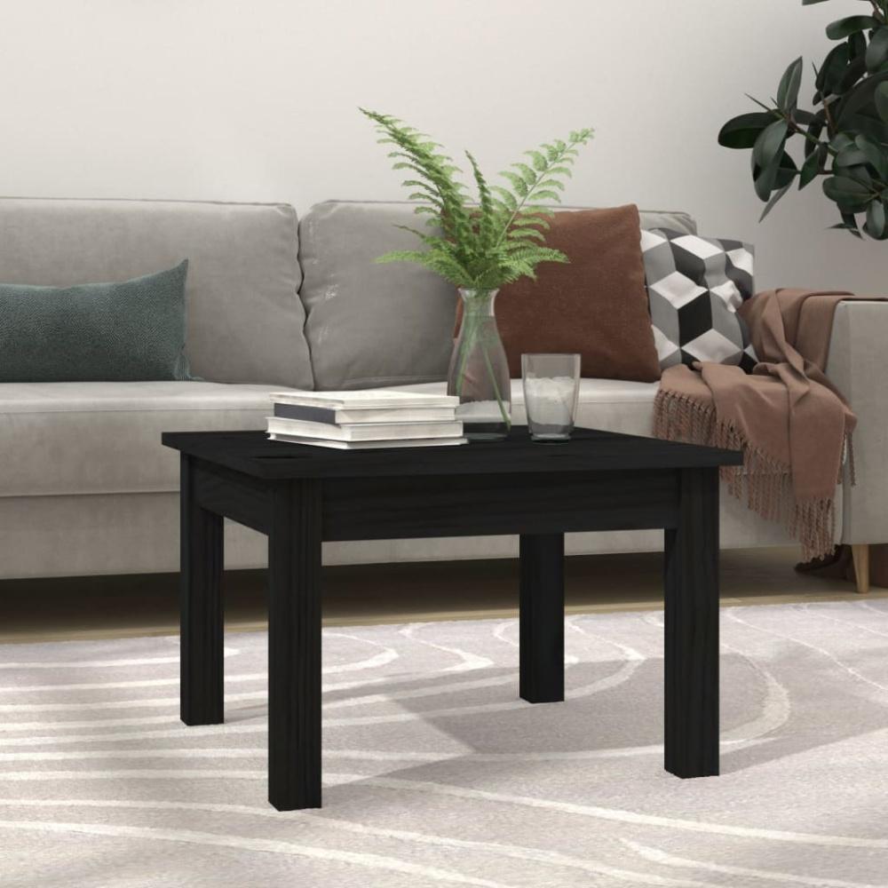 vidaXL Couchtisch Schwarz 45x45x30 cm Massivholz Kiefer 814228 Bild 1