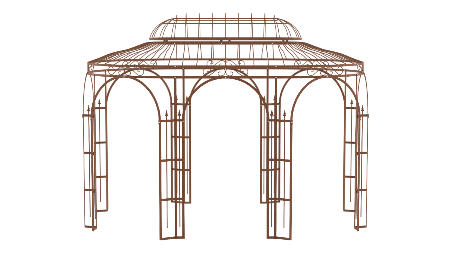 ELEO Eisenpavillon oval Verona 4 x 2,85 m unbeschichtet Bild 1