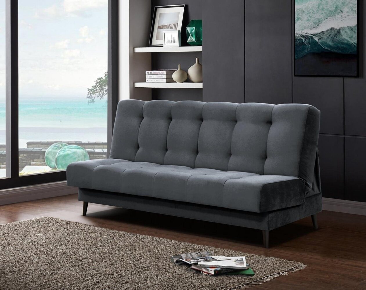 Beautysofa Schlafsofa Nancy, Die Lieferung gilt für die Einbringung in die Wohnung, Velours-Bezgu Polstersofa Bild 1