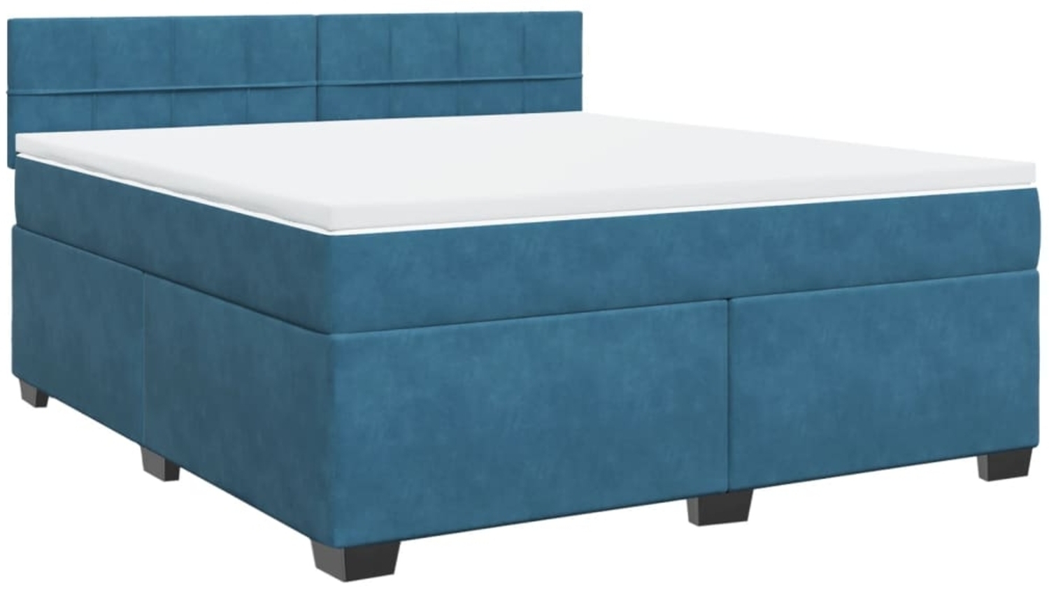 vidaXL Boxspringbett mit Matratze Blau 180x200 cm Samt 3286382 Bild 1