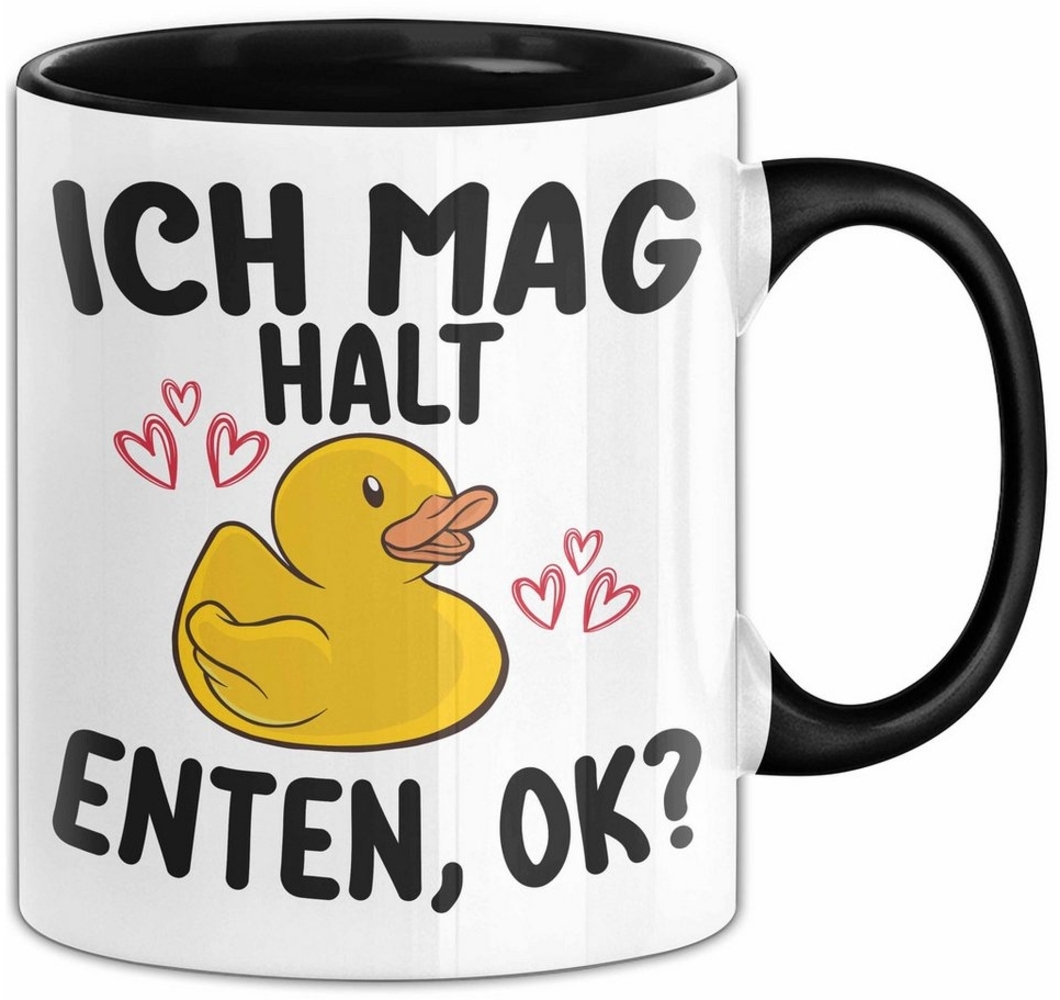 Trendation Tasse Enten-Liebhaber Geschenk Tasse Ich Mag Halt Enten Ok Kaffee-Becher Häf Bild 1