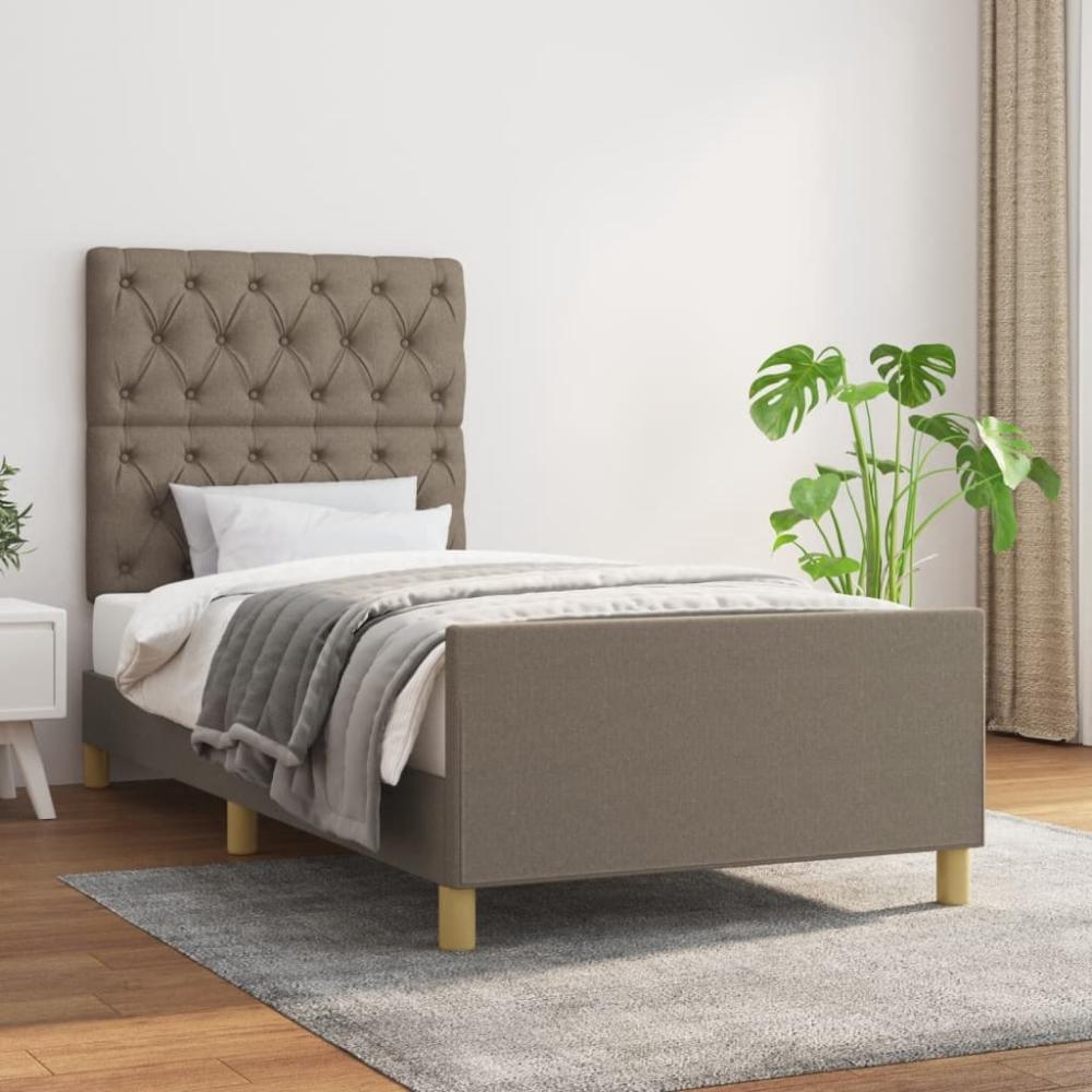 Einzelbett mit Kopfteil Stoff Taupe 80 x 200 cm [3125256] Bild 1