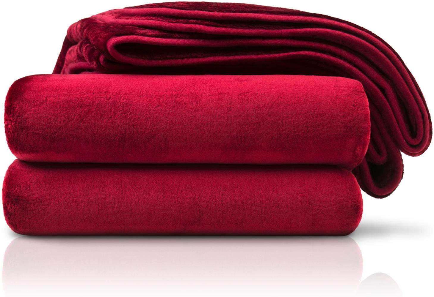 Amago - Kuscheldecke, Cashmere-Feeling, 180 x 220 cm - Bordeaux Bild 1