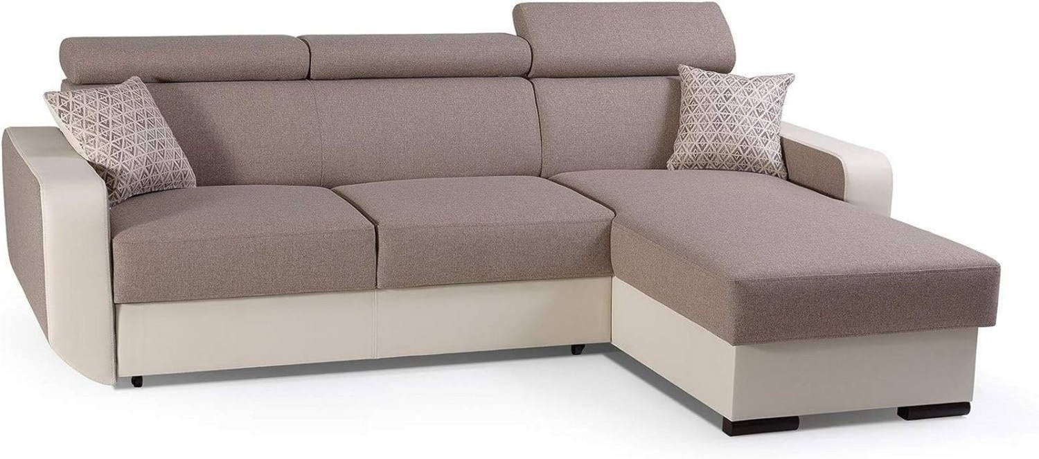 MOEBLO Ecksofa PEDRO, Universelle Ottomane Eckcouch Sofa Couch Wohnlandschaft L-Form Polsterecke - 236x165x97 cm, mit Schlaffunktion und Bettkasten Bild 1