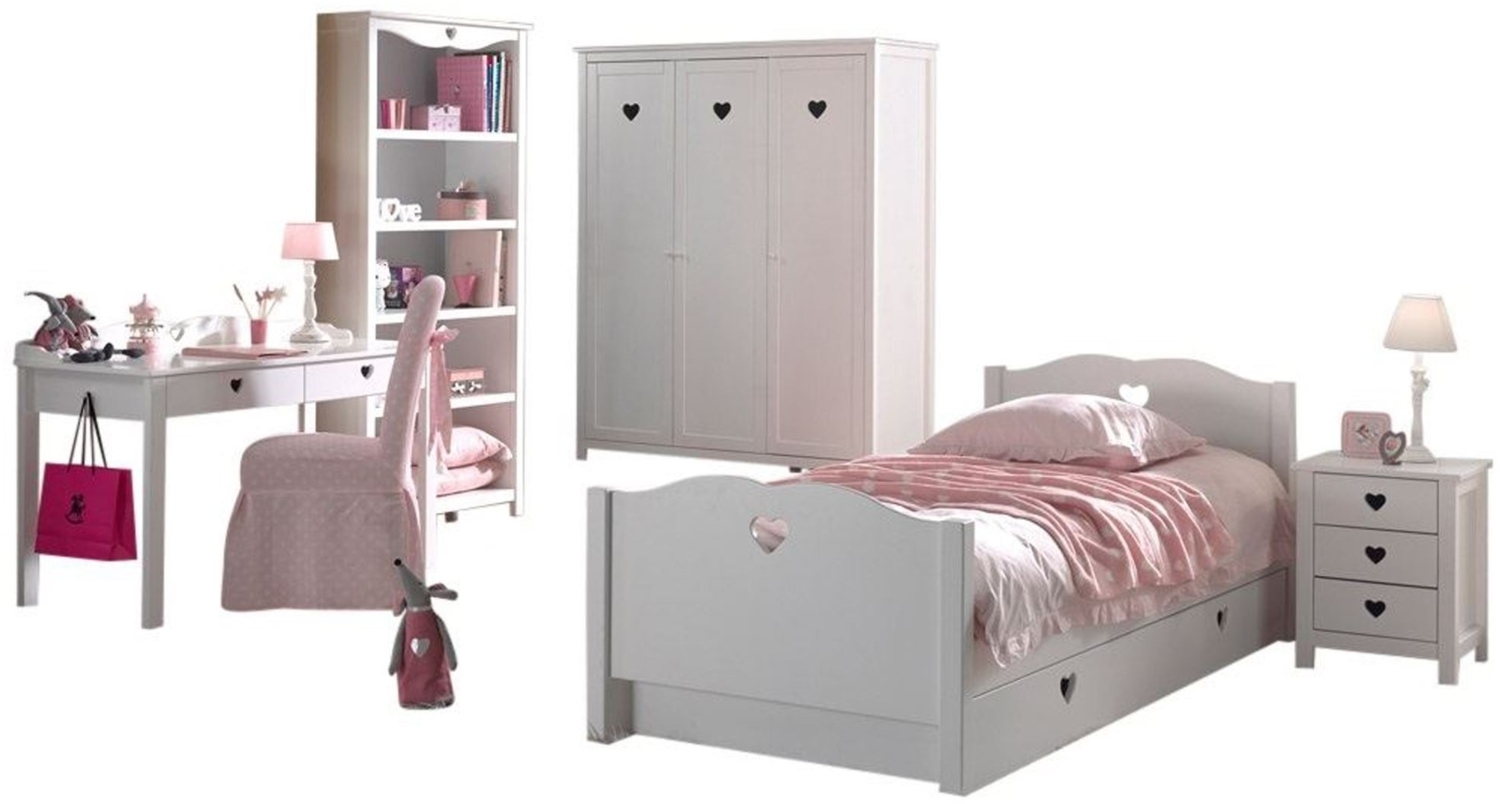 Kinderzimmer Kamila 13 Kinderzimmer Möbel Set Mädchen MDF Weiß Bild 1