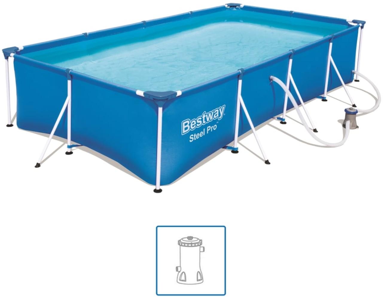 Bestway Steel Pro Swimmingpool Set Rechteckig 400x211x81 cm 56424 3202422 Bild 1