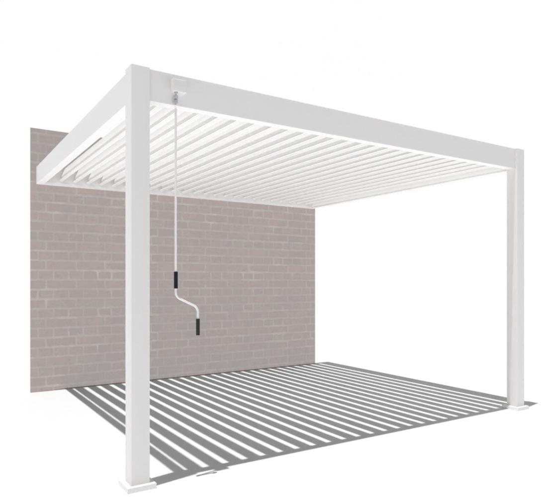 Weide Deluxe | Wand Pergola | Voll Aluminium | 3 x 4 M | Lamellendach weiß Bild 1