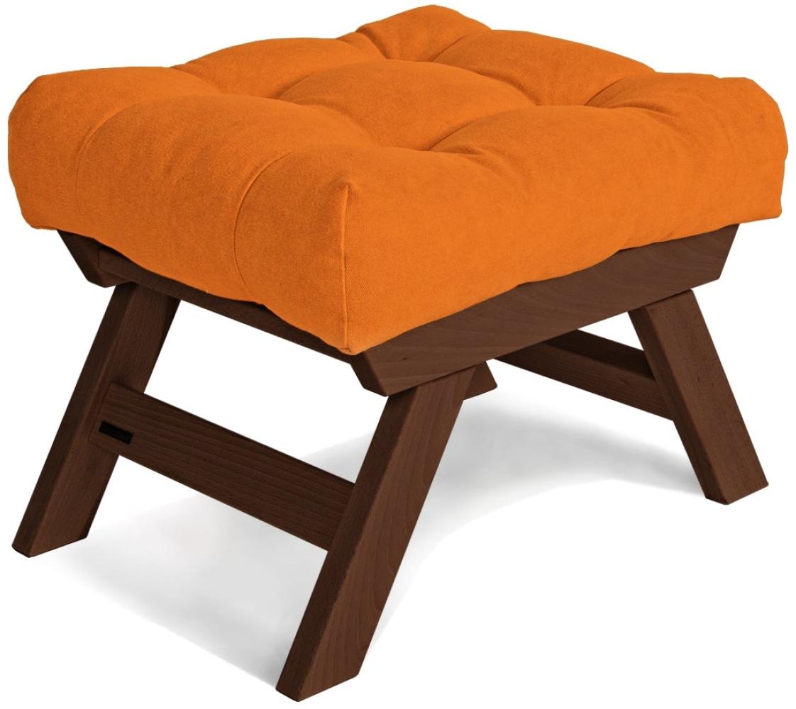 Marior HOME 'ALLEGRO' Pouffe, Buchenholz, Nussbaum, Orange Bild 1