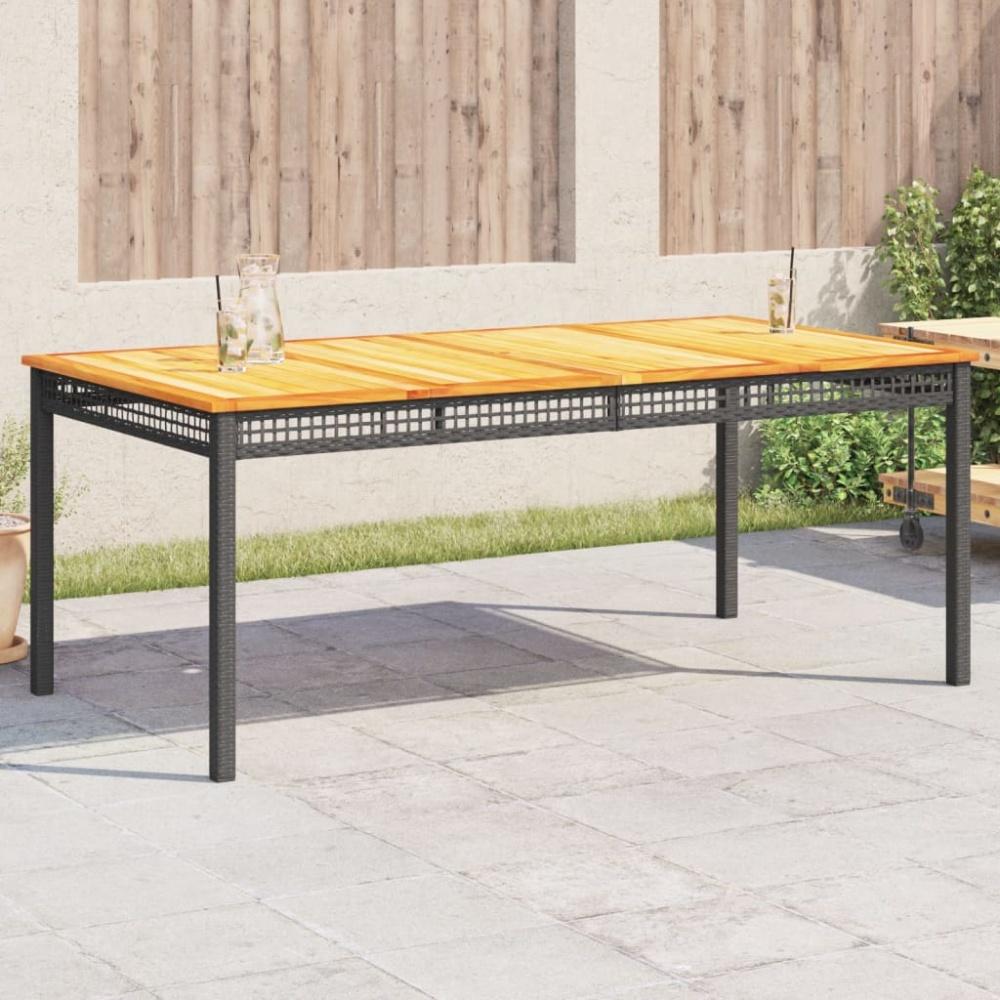 vidaXL Gartentisch Schwarz 180x90x75 cm Poly Rattan Akazienholz 366279 Bild 1