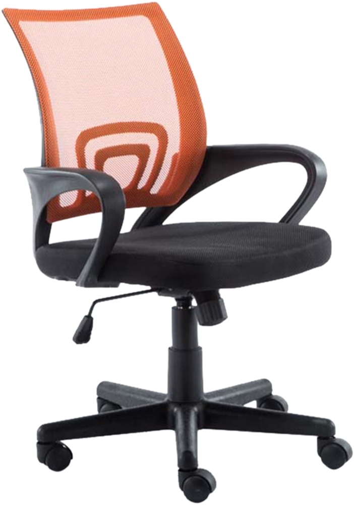 DELUKE® Bürostuhl PARIS - 88 x 56 x 54, Orange Kunstleder Kunststoff Gestell ergonomische Bürostühle Homeoffice Stuhl mit Rollen Bild 1