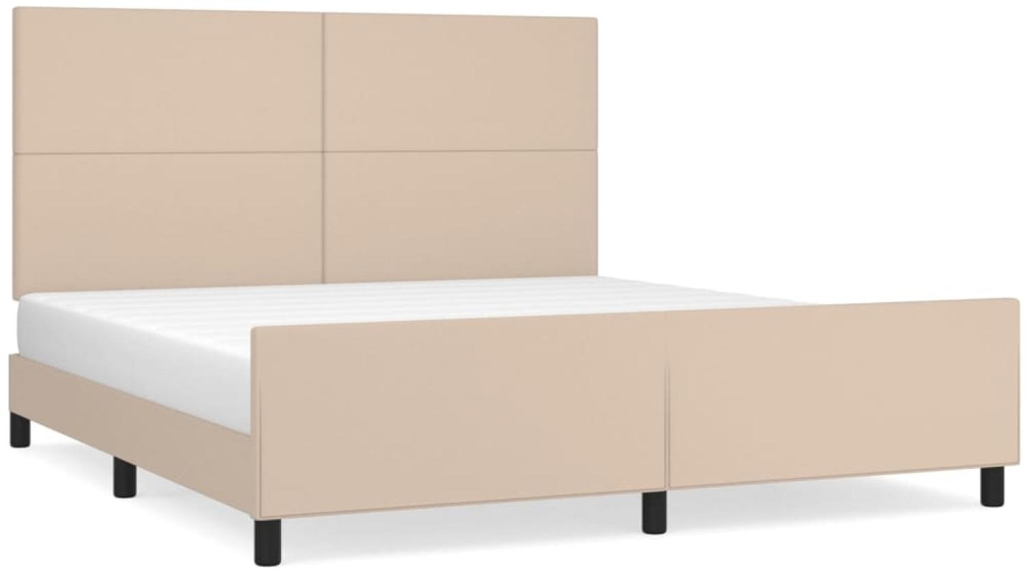 vidaXL Bettgestell mit Kopfteil Kunstleder Braun 160x200 cm Bild 1