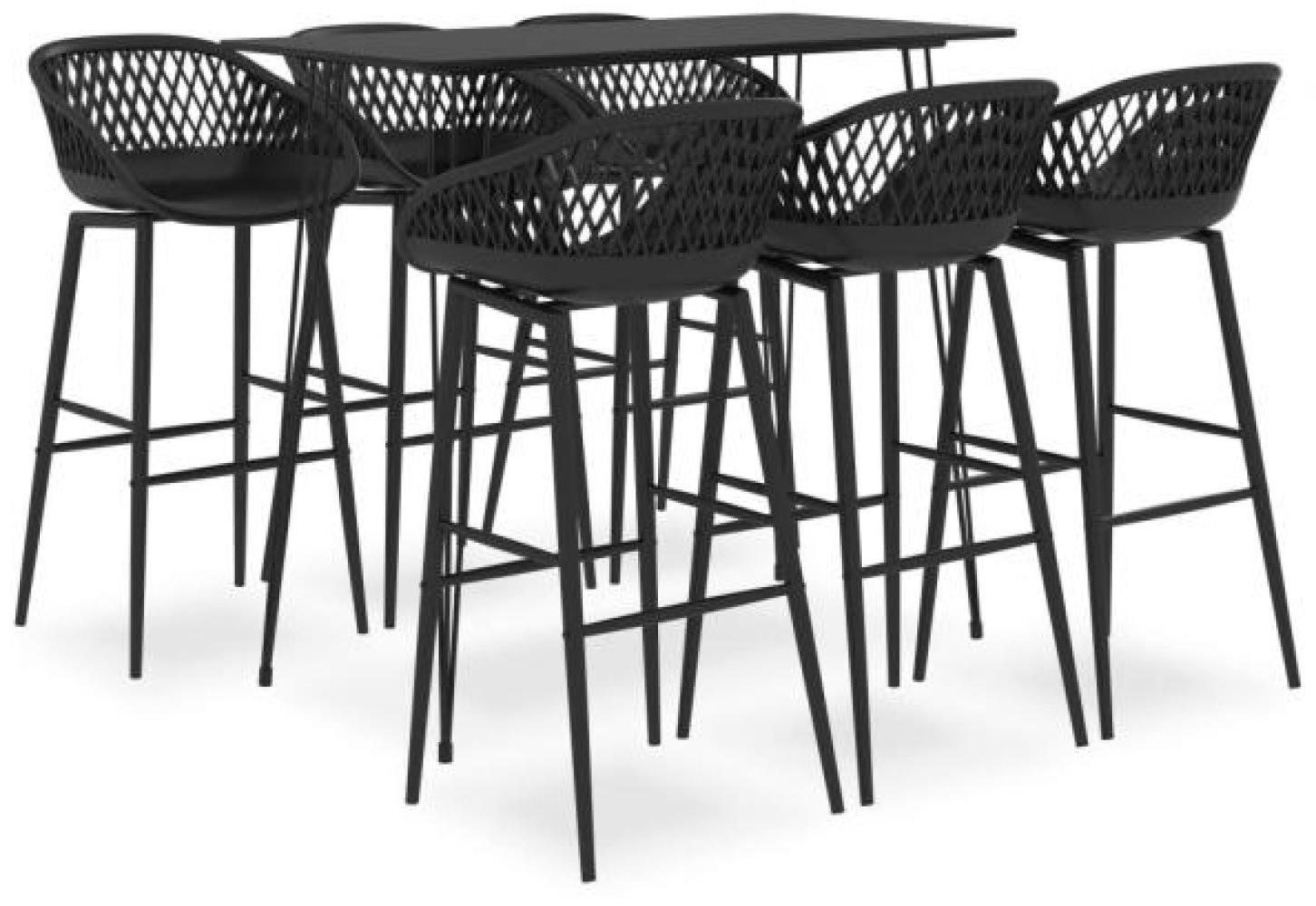 vidaXL 7-tlg. Bar-Set Schwarz [3057389] Bild 1