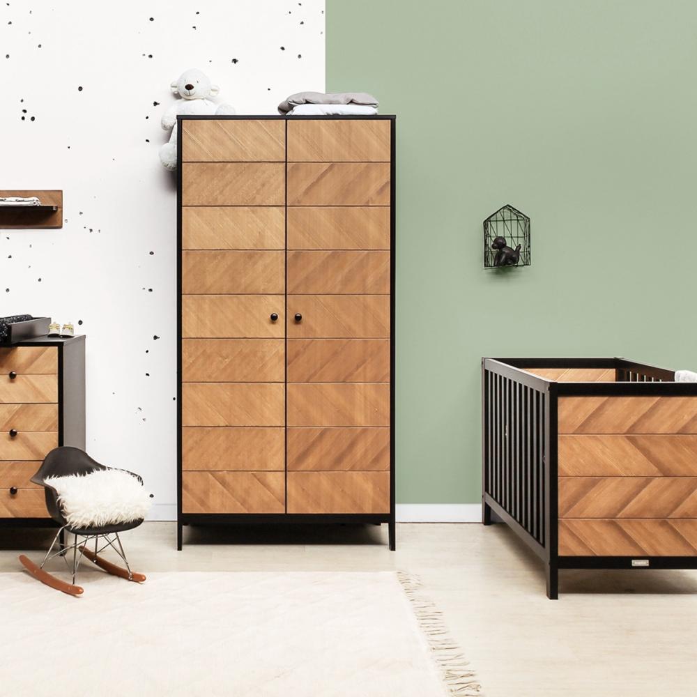 Bopita Job Babyzimmer Vintage Honey | Kommode + Schrank 3-türig Holz natur Bild 1