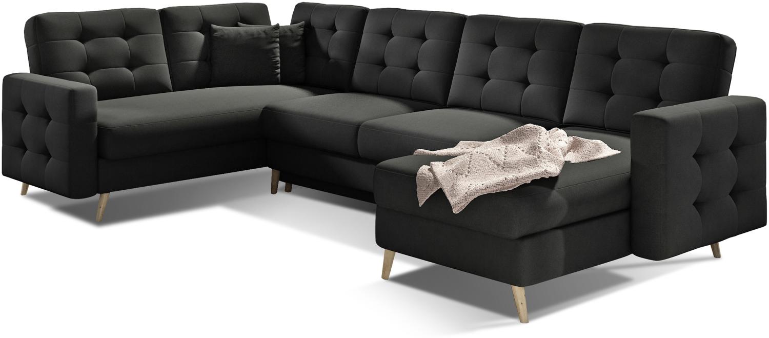 Asgard U, Ecksofa, Eckcouch, Schwarz Bild 1