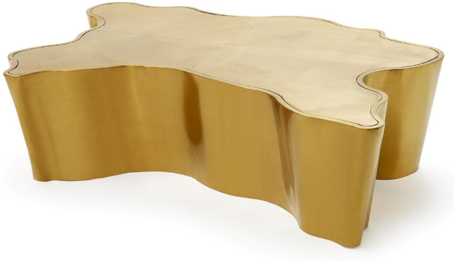 Casa Padrino Luxus Couchtisch Gold 145 x 97 x H. 35 cm - Edelstahl Wohnzimmertisch - Luxus Wohnzimmer & Hotel Möbel Bild 1