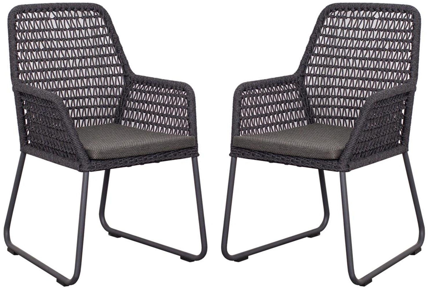 deVries 2er Set Diningsessel Adora Rope - black dark grey Bild 1