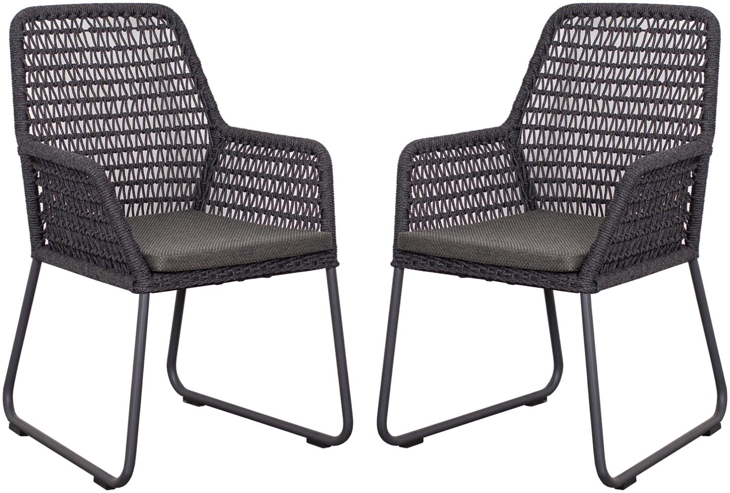 deVries 2er Set Diningsessel Adora Rope - black dark grey Bild 1