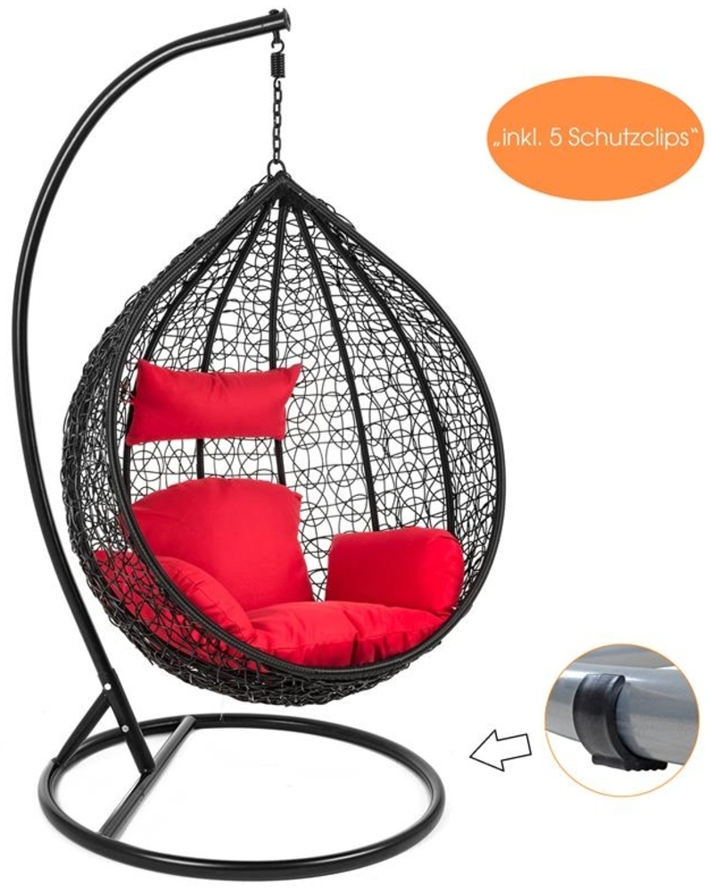 Hängesessel Polyrattan mit Gestell Farbe: Schwarz Bild 1
