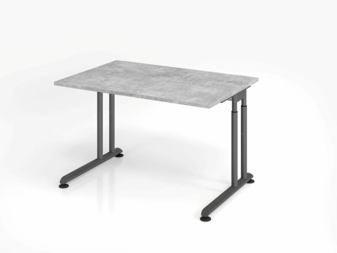 Schreibtisch C-Fuß 120x80cm Beton/Graphit Bild 1