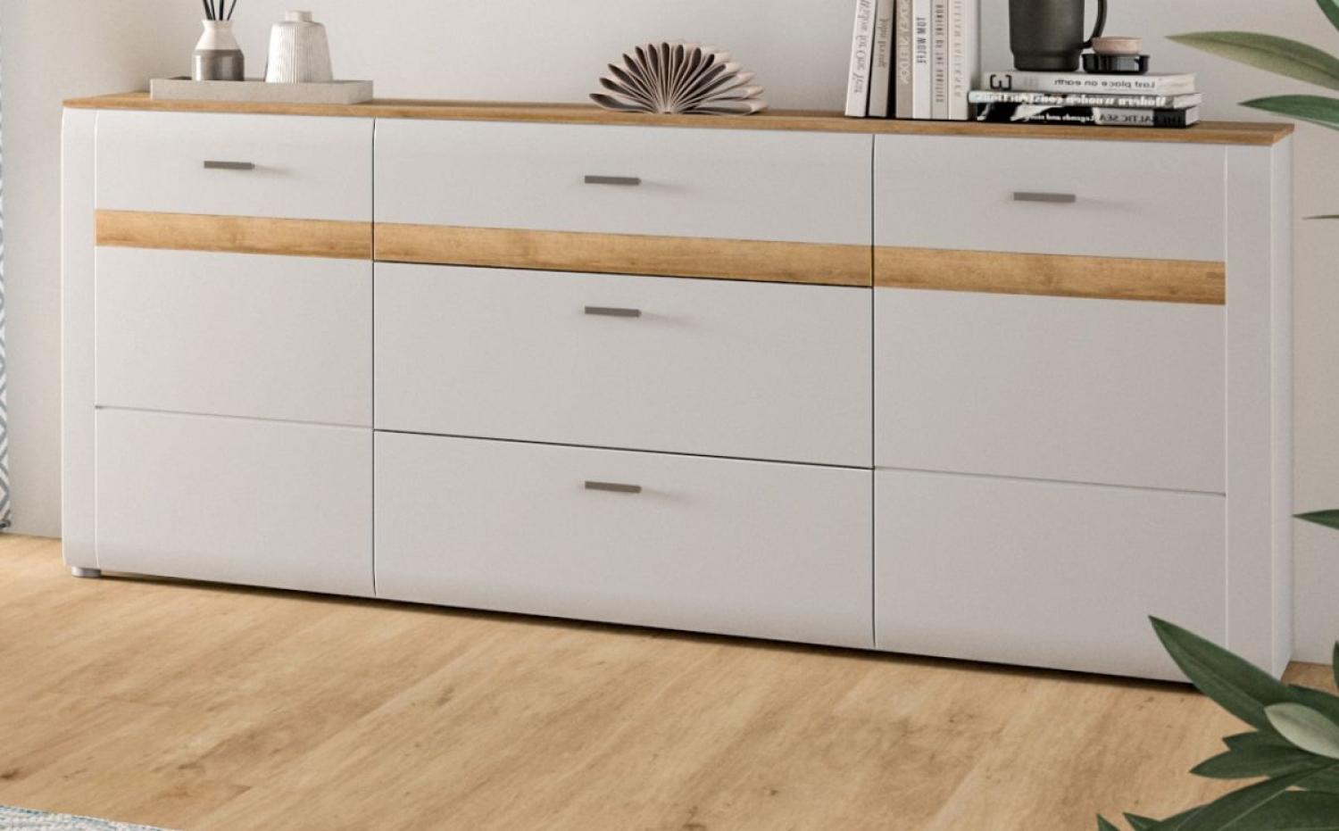 Sideboard Darell in grau und Eiche 185 cm Bild 1