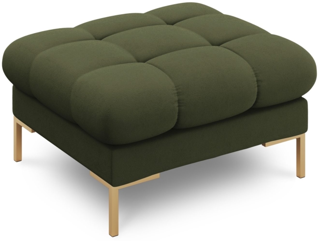Micadoni Hocker Mamaia 1-Sitzer Strukturierter Stoff Grün Metall Gold Bild 1
