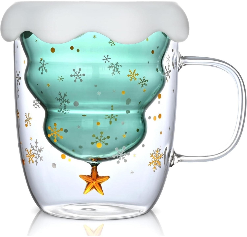 Joymaking Grinch Weihnachtstasse Doppelwandige Kaffeeglas 250-300ml Bild 1