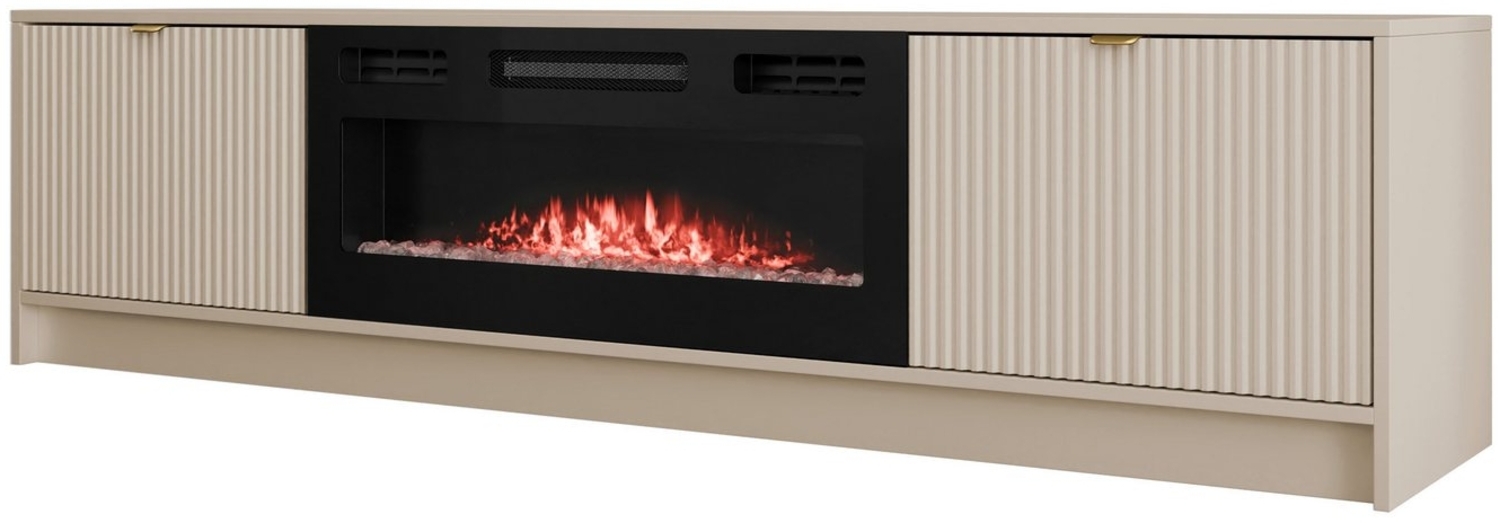 Mirjan24 'Tireno EF' TV-Lowboard mit elektrischem Kamin, Holz sandbeige, 48 x 40 x 182 cm Bild 1