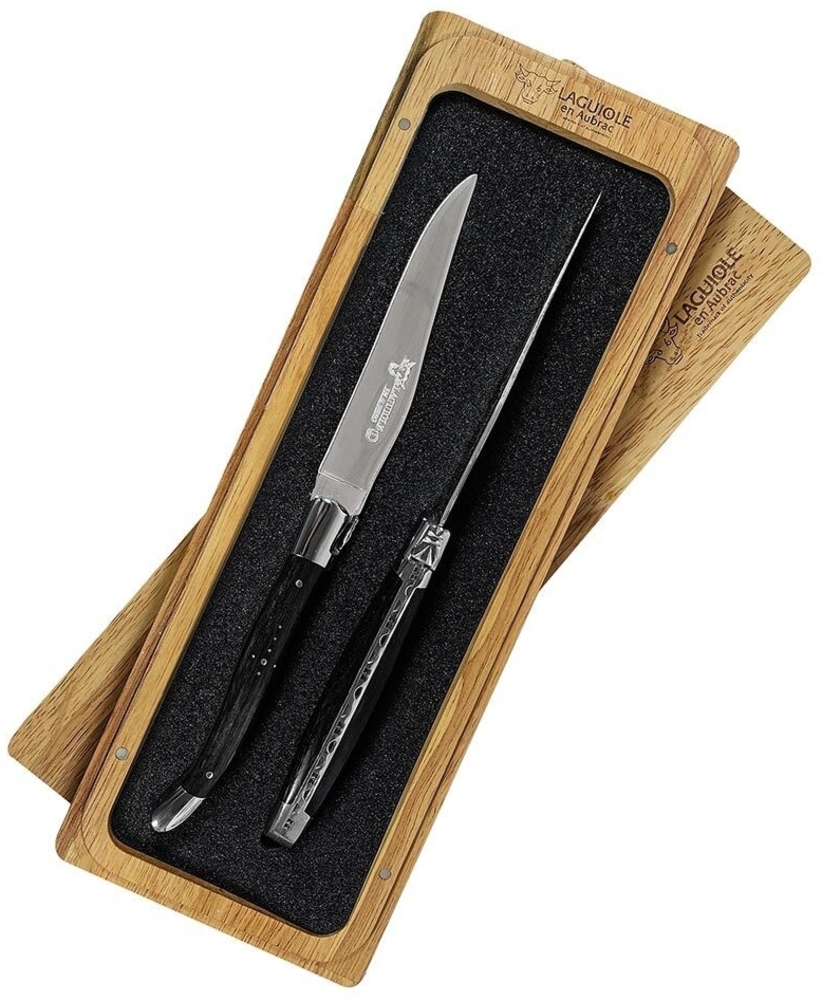 Laguiole en Aubrac Steakmesser Set 2-teilig Ebenholz (Ebène) 23 cm Bild 1