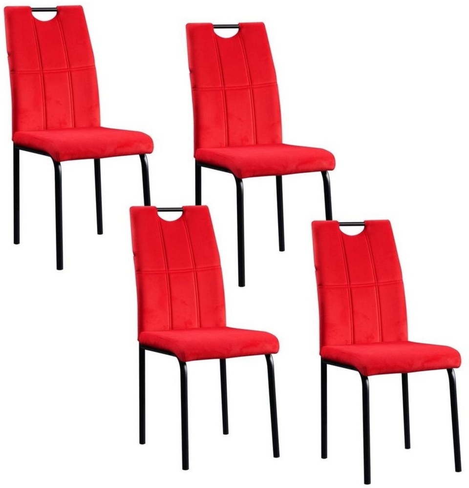 HTI-Living Polsterstuhl Esszimmerstuhl Denton Samt Rot 4er-Set (Set, 4 St), Polsterstuhl Velvet Bild 1