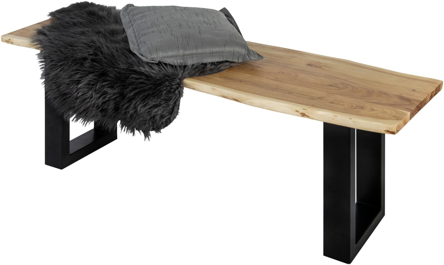 Sitzbank Baumkante 120 cm natur massiv Akazie schwarz 67801946 Bild 1