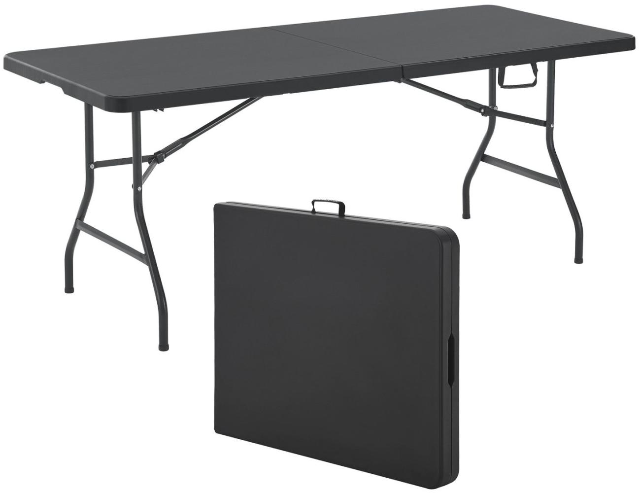 Juskys Klapptisch Buffettisch XL klappbar - groß, bis 80 kg belastbar - Kunststoff Tisch - Camping, Garten & Party - Campingtisch Gartentisch Schwarz Bild 1