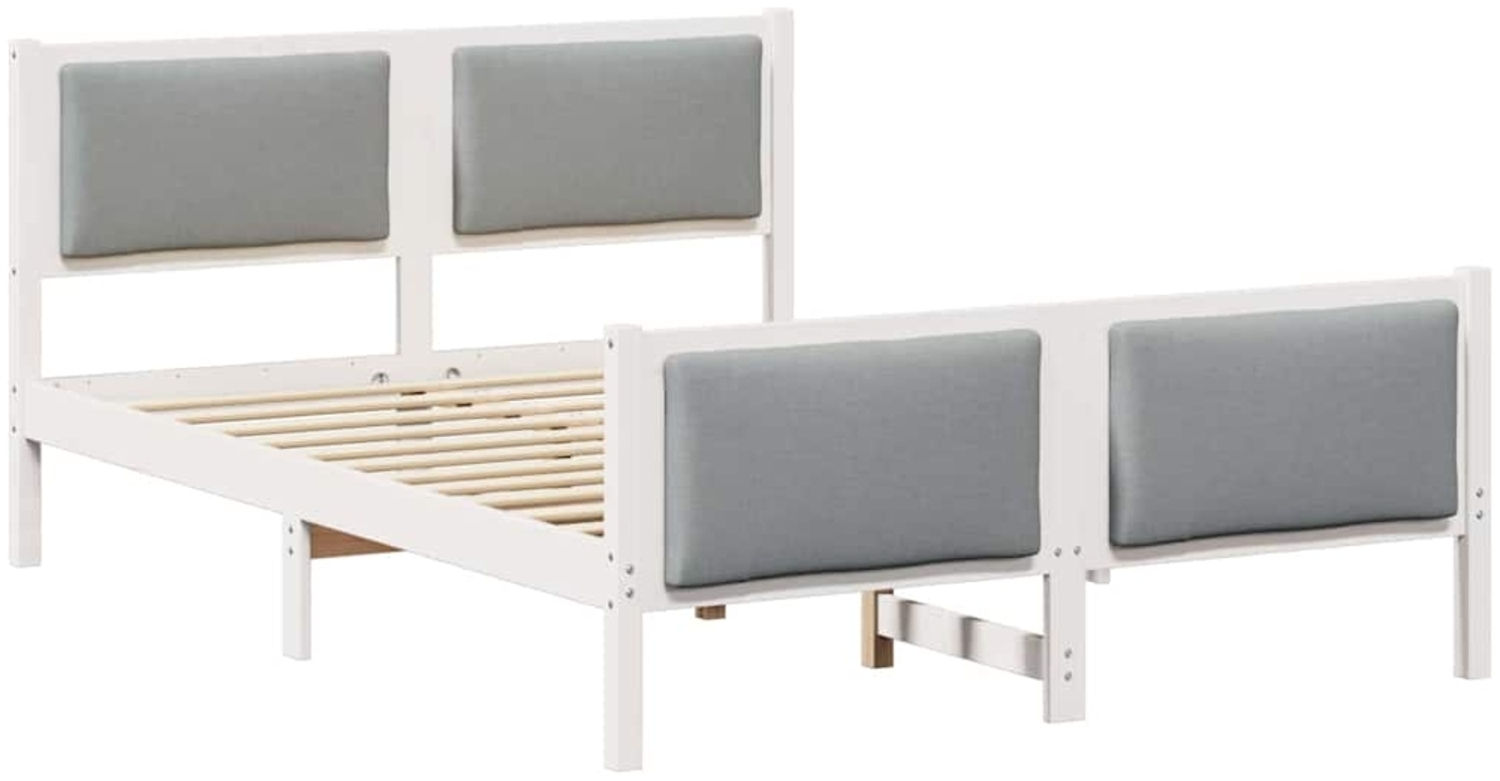 vidaXL Bettrahmen mit Kopfteil Hellgrau 140 x 190 cm Stoff 878338 Bild 1