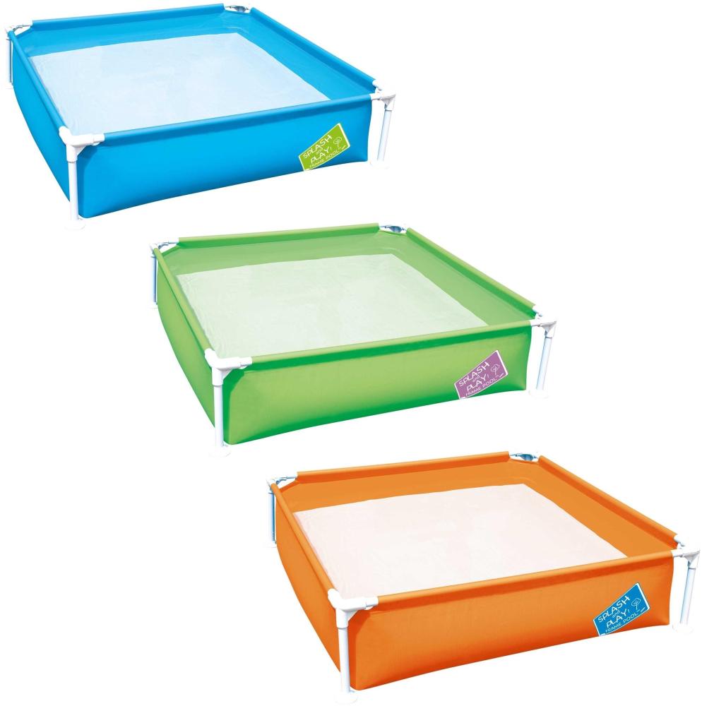 Bestway® My First Frame Pool 122 x 122 x 30,5 cm, Quadratischer Stahlrahmenpool als Planschbecken Bild 1