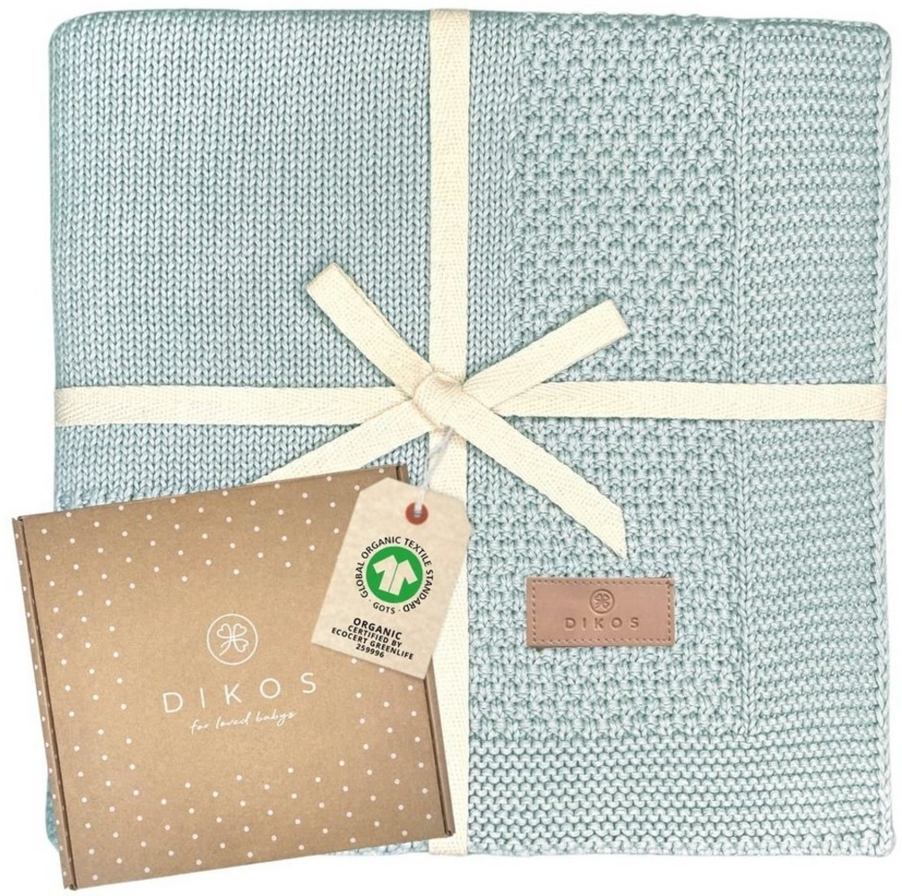 Babydecke DIKOS® Babydecke aus *100%* Bio Baumwolle, Strickdecke, Geschenk, DIKOS, PREMIUM Qualität, 75x100 cm, atmungsaktiv, nachhaltig, kuschelweich Bild 1