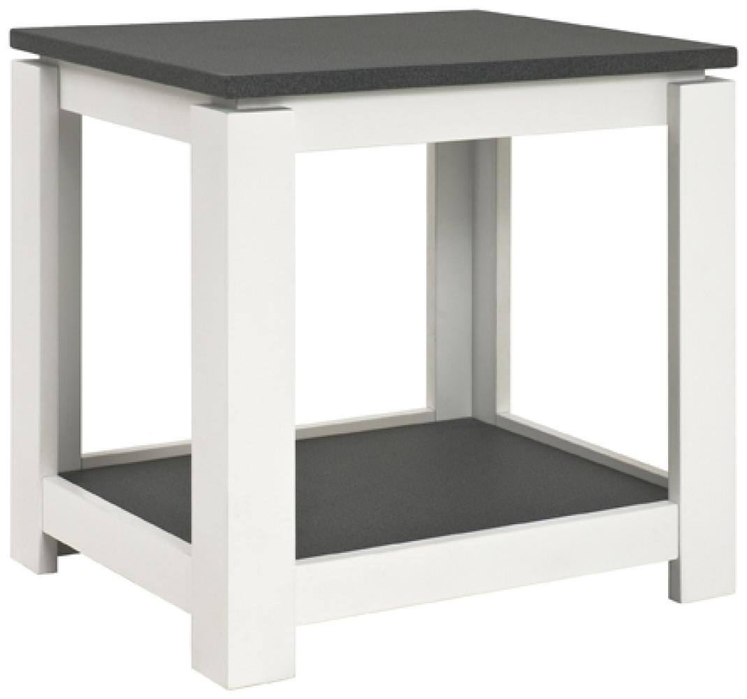 Beistelltisch >Santana< in granitoptik-weiß aus MDF - 50 x 50 x 40 cm (BxHxT) Bild 1