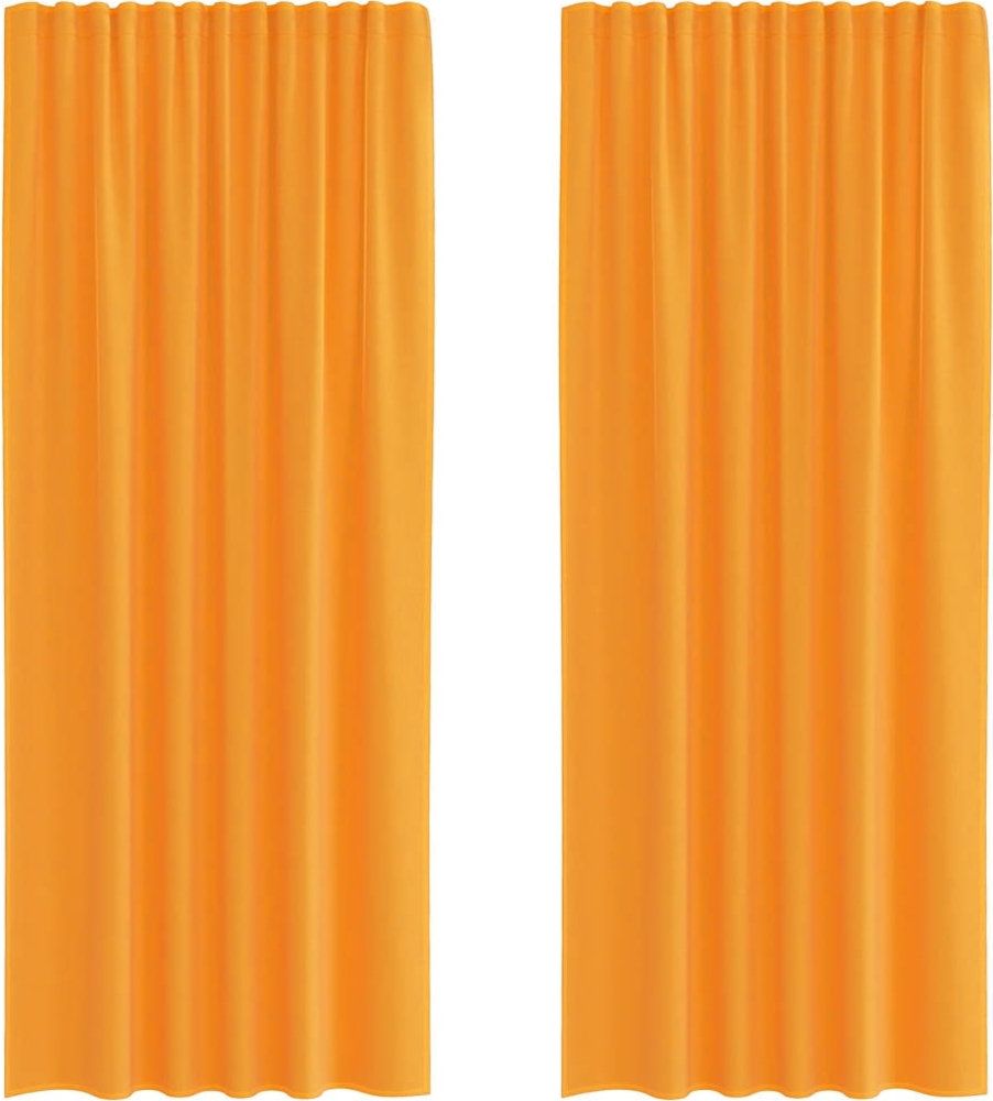 vidaXL Voile Vorhänge mit Stangentaschen 2 Stk. Orange 4102194 Bild 1