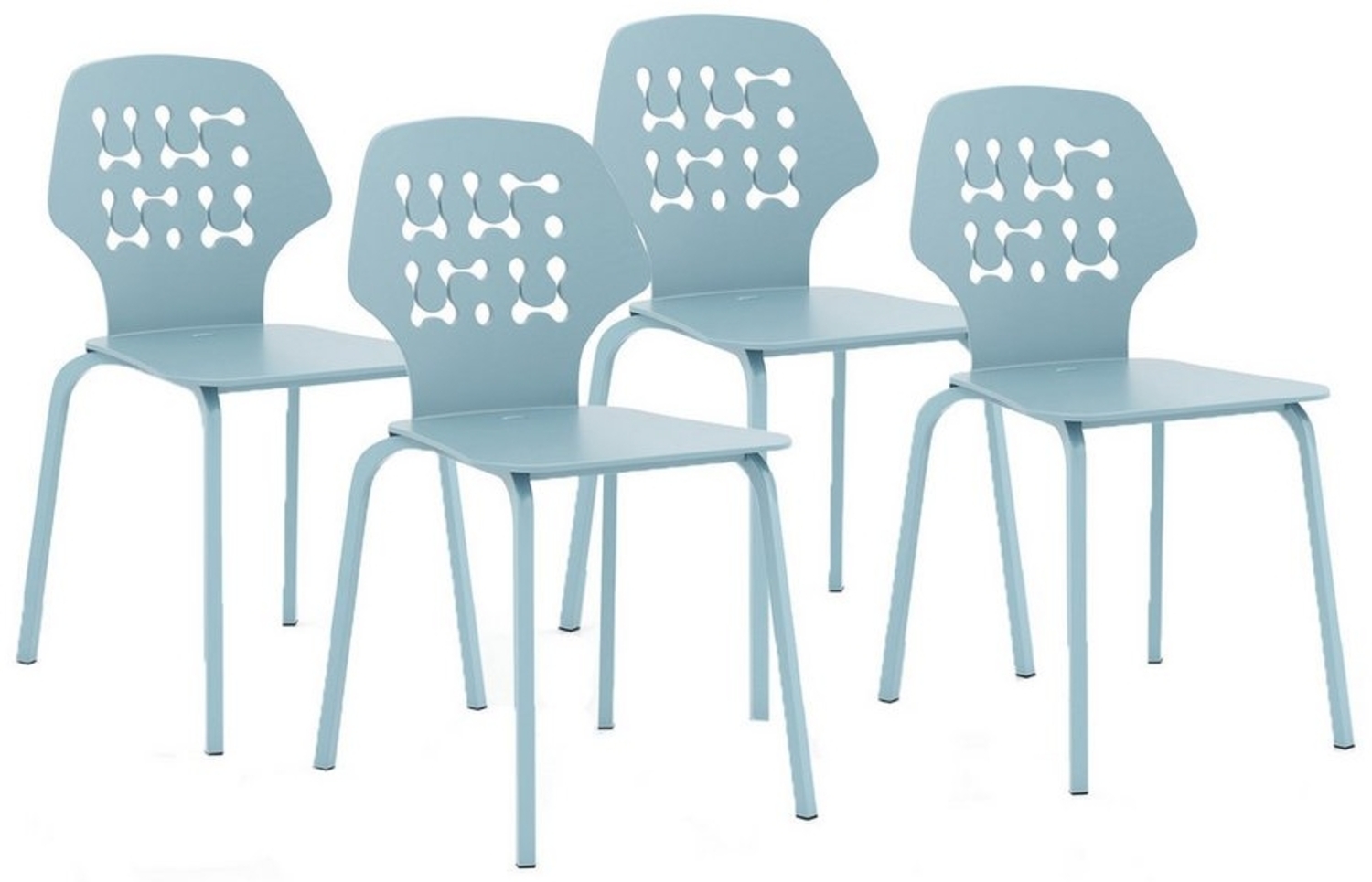 COSTWAY Esszimmerstuhl (4 St), mit durchbrochenem Rückenlehne, bis 150kg Bild 1