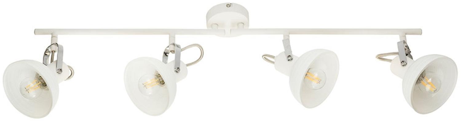 Deckenleuchte, Metall, Chrom, Glas, weiß, Spots beweglich Bild 1