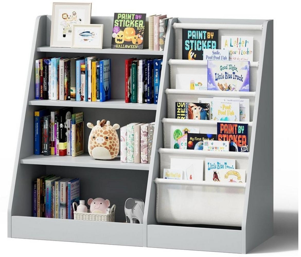 radelldar Bücherregal Kinderregal Spielzeugablage mit 5 Ablage und 4 offenen Fächern, für Kinderzimmer Bild 1