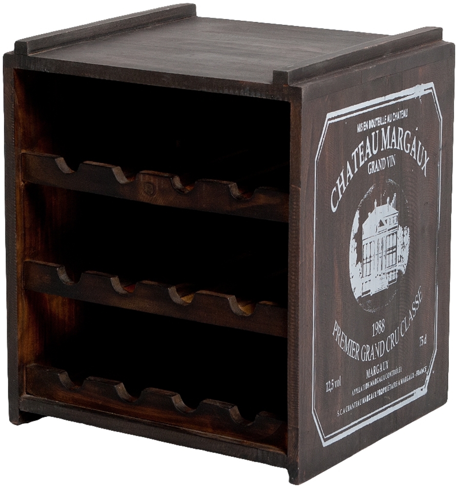 Flaschenbox SURAT Brown Mahagoni ca. H40cm Shabby Weinregal Cube Flaschenregal Bild 1