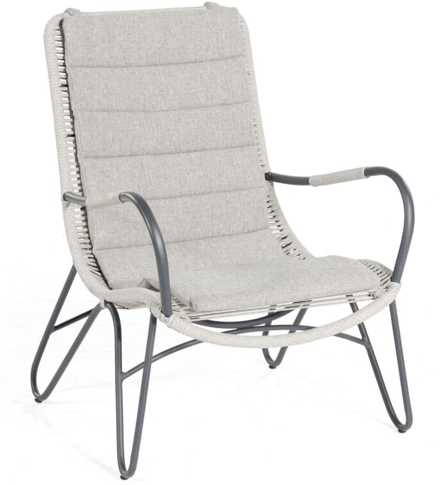 Sonnenpartner Loungesessel Charité Aluminium mit Polyrope silbergrau Relaxsessel Bild 1